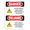 Signmission Safety Sign, OSHA Danger, 14" Height, Aluminum, Never Remove Panel Bilingual Spanish OS-DS-A-1014-VS-1679 - alternate 1